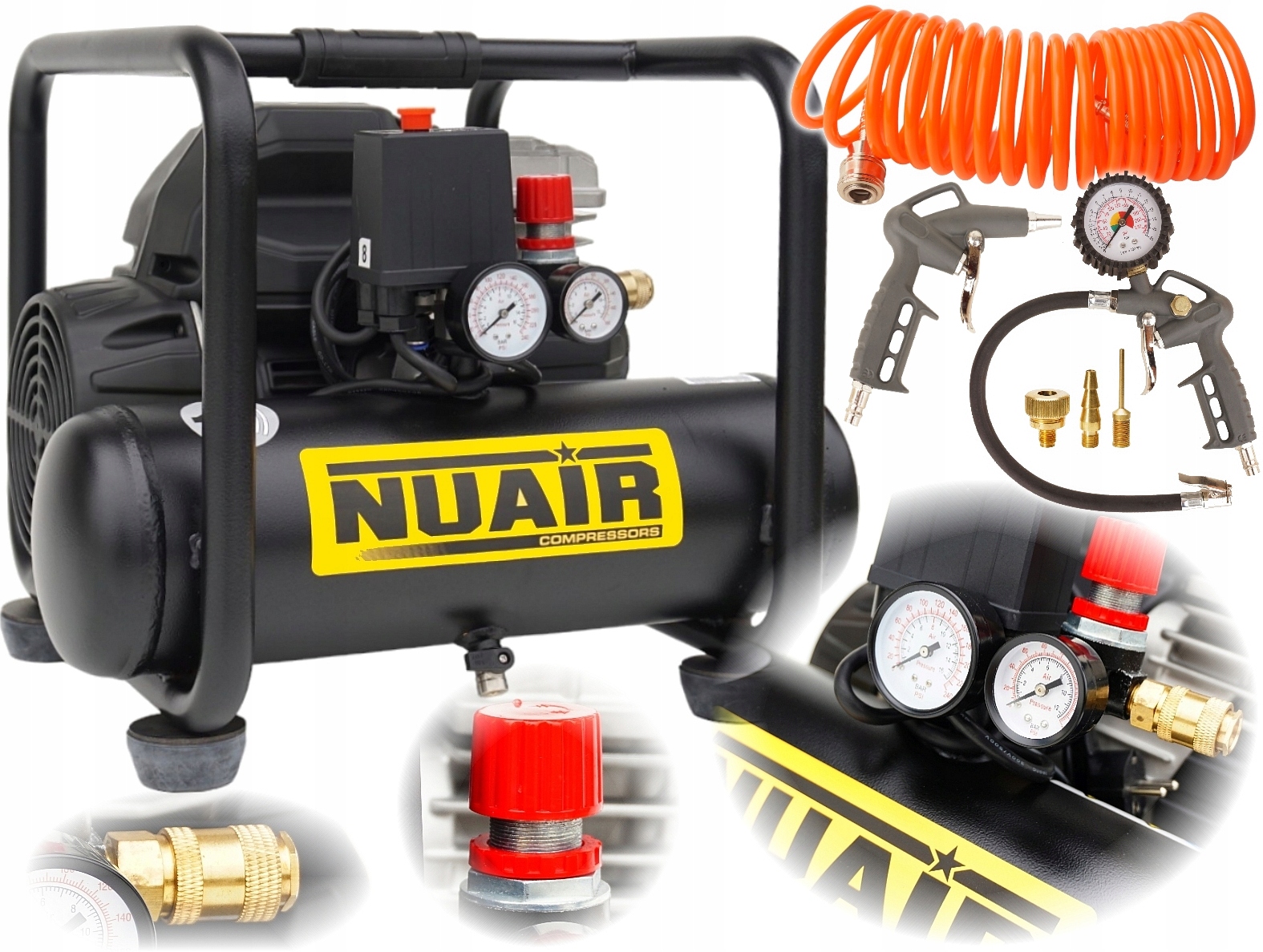 Kompresor bezolejowy NuAir B4BA304NUA 6 l 8 bar